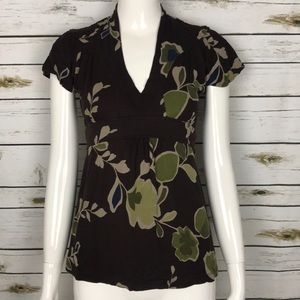 Banana republic v-neck brown top size XS